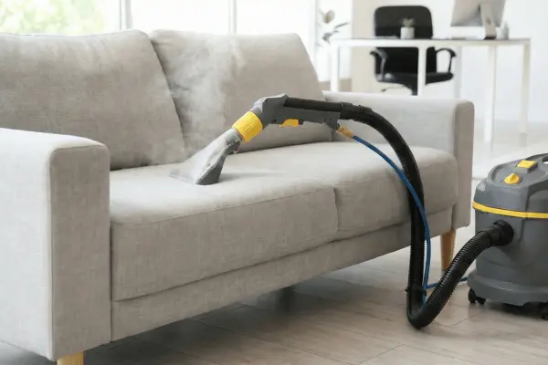 Nettoyage d'un canapé par injection-extraction par Clean Vapeur sur le secteur de Royan